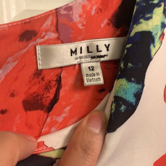 MILLY for DesigNation Floral Fit & Flare Scuba Dress - Picture 3 of 4